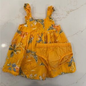 Floral Yellow Baby Dress Set